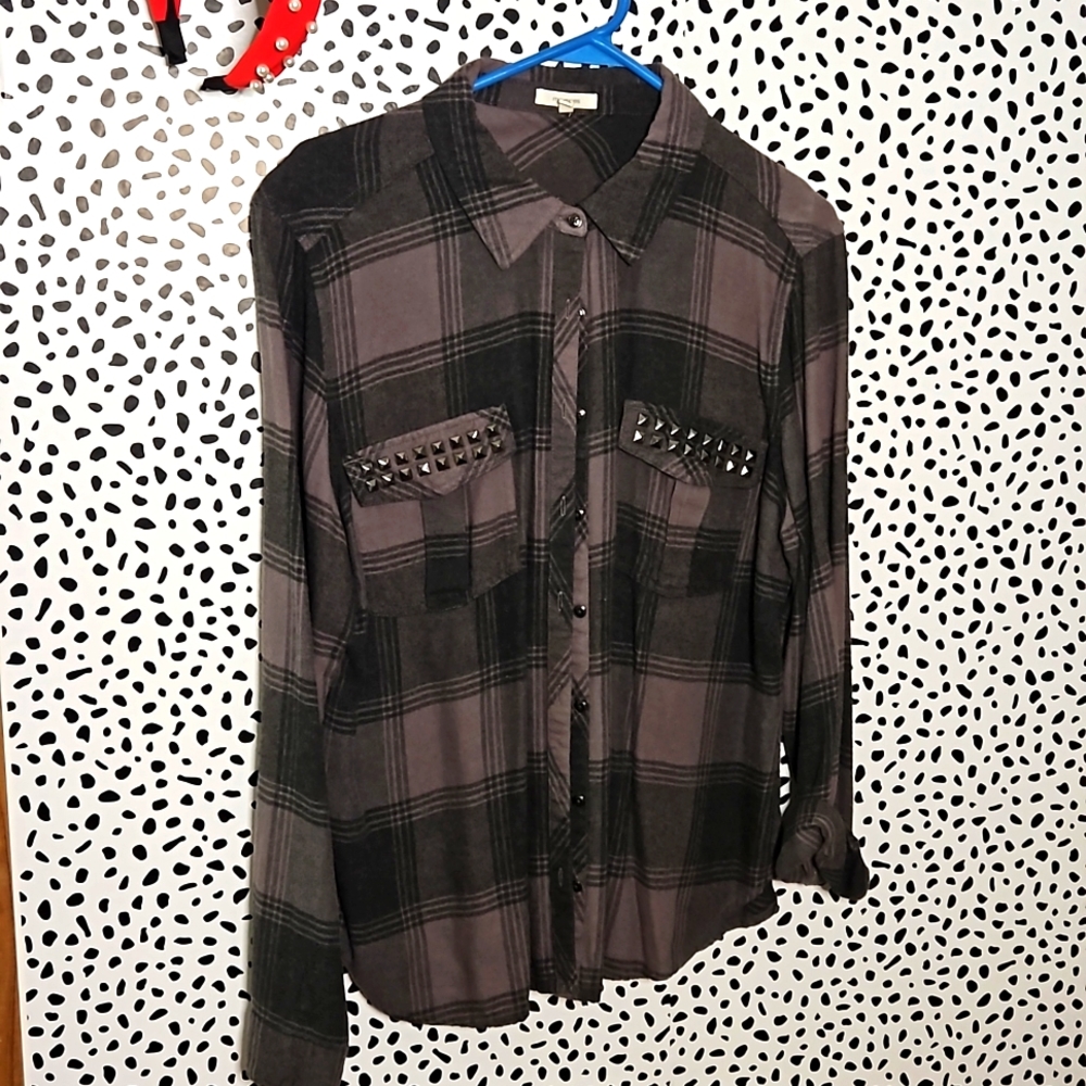 Xl flannel with rhinestones